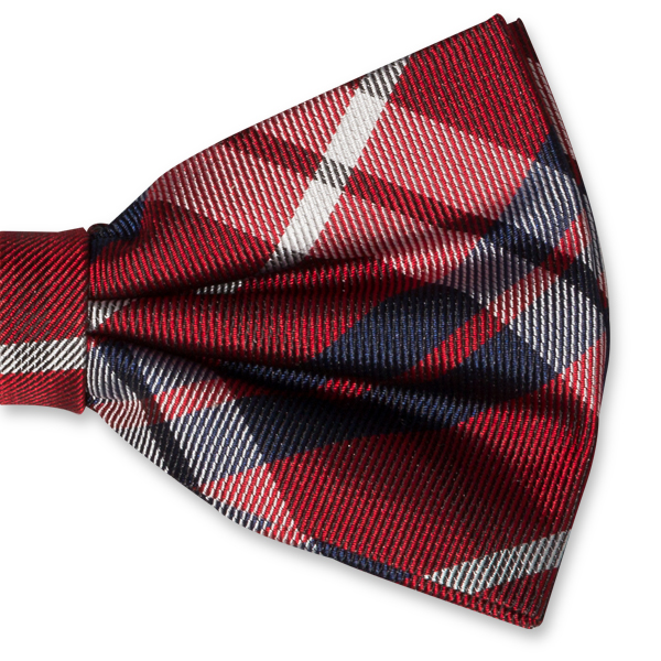 Karierte Herrenfliege rot/ navy (2)