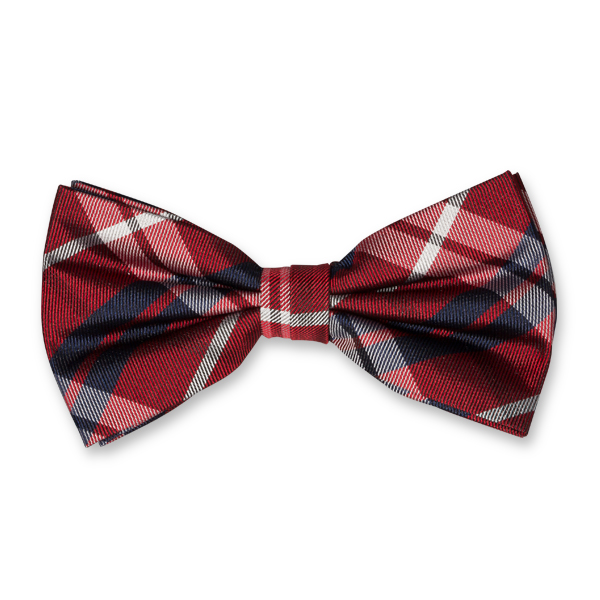 Karierte Herrenfliege rot/ navy (1)