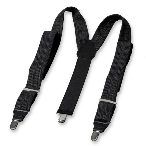 Grau - Schwarze Hosenträger Woll (2)