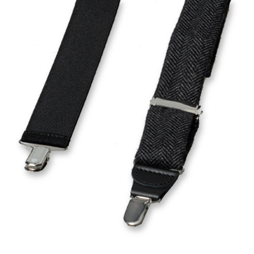 Grau - Schwarze Hosenträger Woll (3)