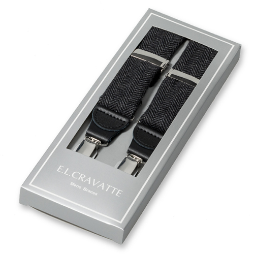 Grau - Schwarze Hosenträger Woll (1)