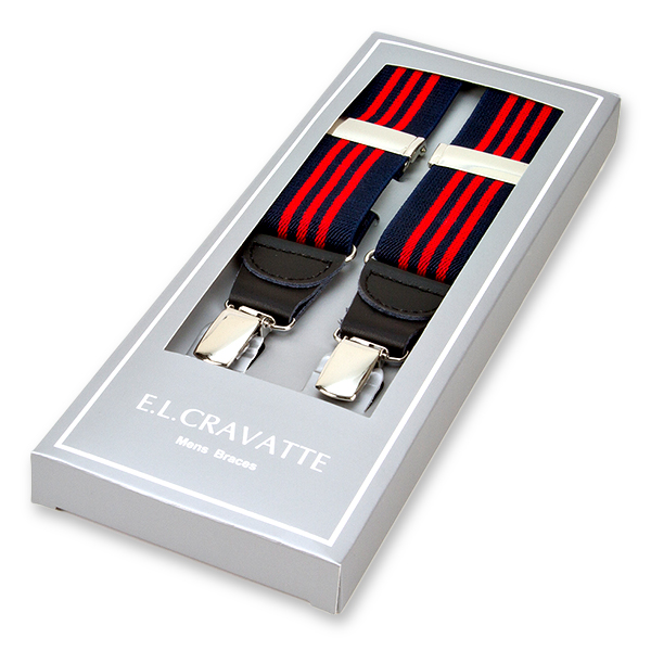 Navy/rot gestreifte Hosenträger (1)