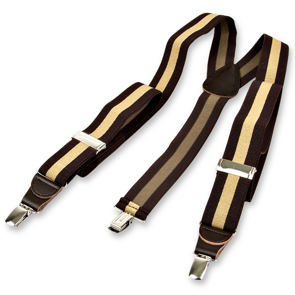 Braun/ beige gestreifte Hosenträger (3)