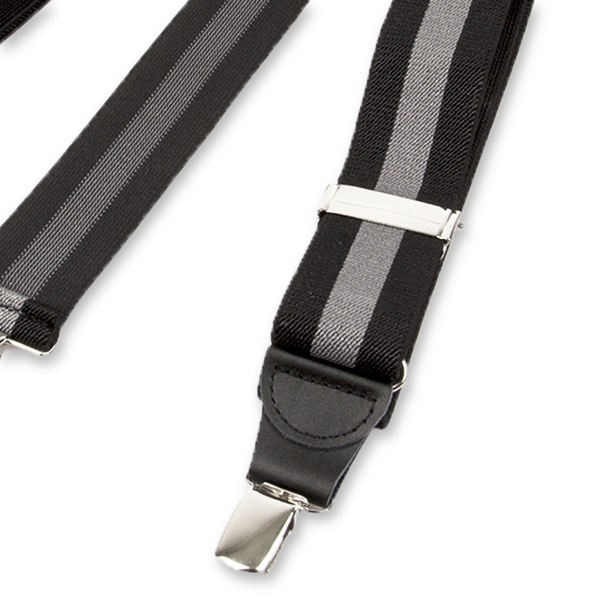 Schwarz/grau gestreifte Hosenträger (3)