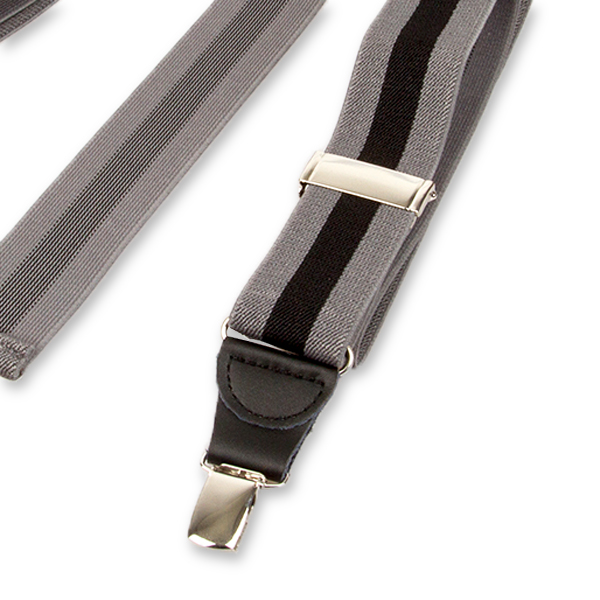 Grau/ schwarz gestreifte Hosenträger (3)