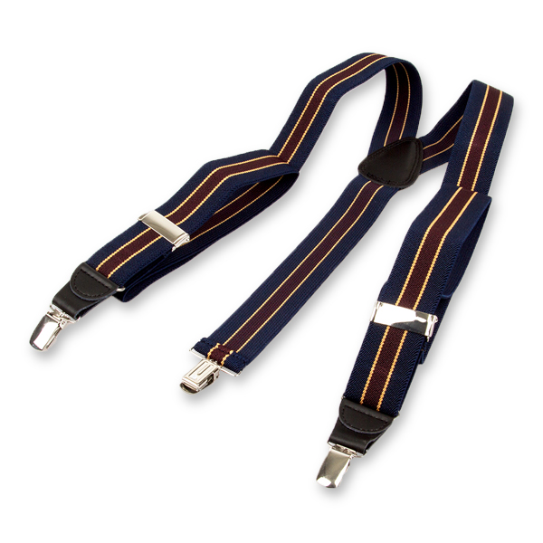 Navy/bordeauxrot gestreifte Hosenträger (2)