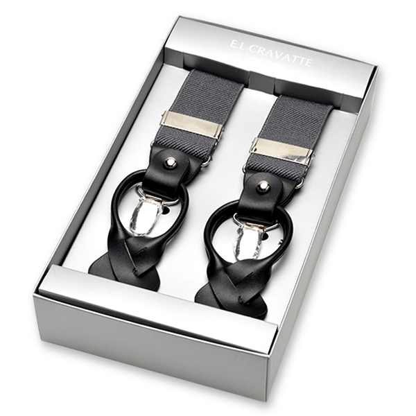 Luxuriöse dunkelgraue Hosenträger (1)