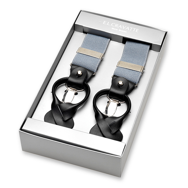 Luxuriöse hellgraue Hosenträger (1)