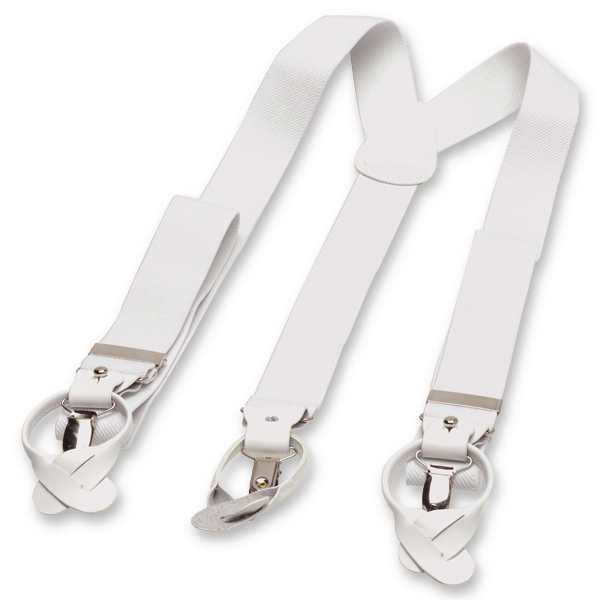 Luxuriöse weiße Hosenträger (3)