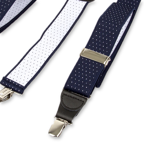 Navy/ weiß gepunktete Hosenträger (3)