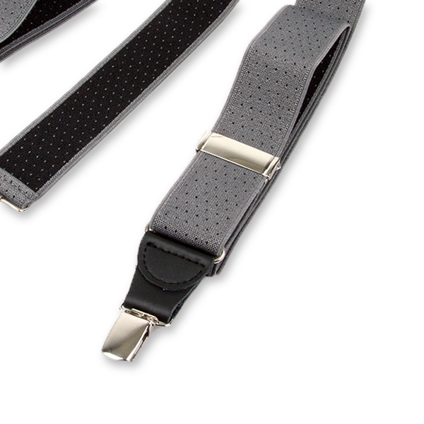 Grau/schwarz gepunktete Hosenträger (3)