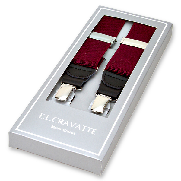 Bordeauxrote Hosenträger X-Form (1)