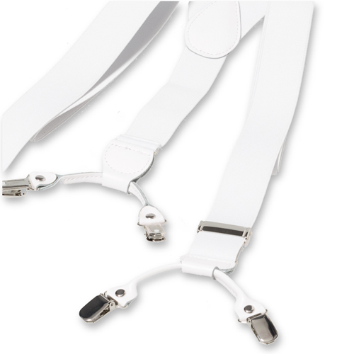 Weiße Hosenträger mit Klammern (3)