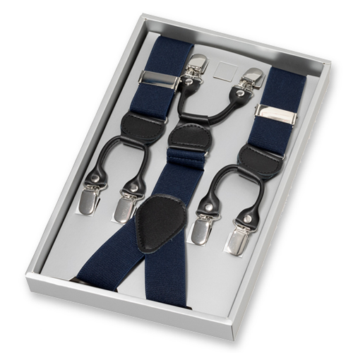 Dunkelblaue Hosenträger mit Klammern (1)
