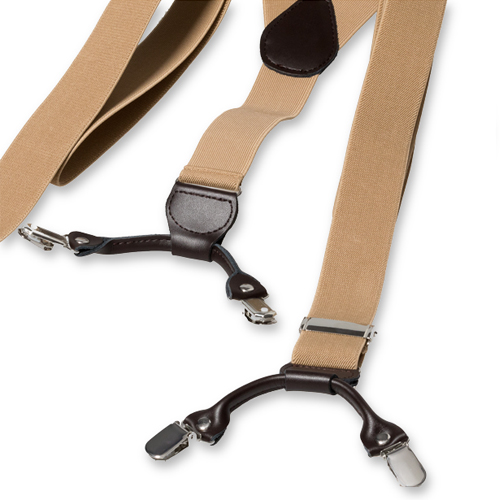 Beige Hosenträger mit Klammern (3)