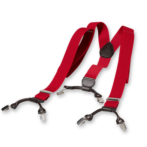 Dunkelrode Hosenträger mit Klammern (2)
