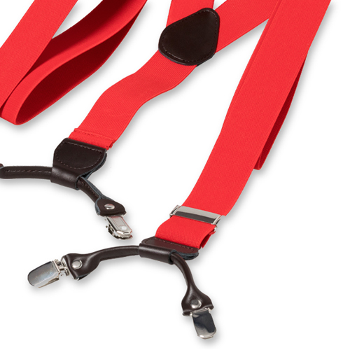 Rote Hosenträger mit Klammern (3)