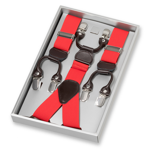 Rote Hosenträger mit Klammern (1)