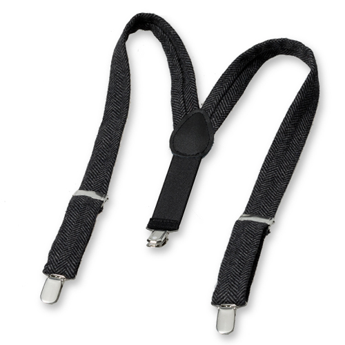 Grau- Schwarz Hosenträger für Kinder aus Woll (2)