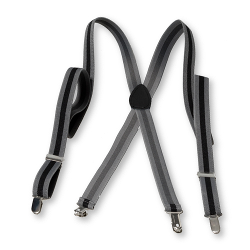Gestreifte Hosenträger für Damen Schwarz Grau (2)