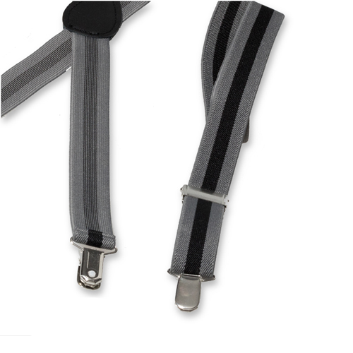 Gestreifte Hosenträger für Damen Schwarz Grau (3)
