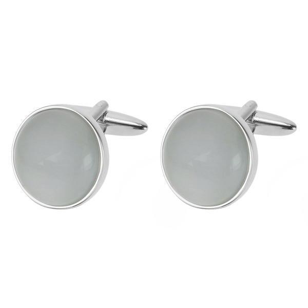 Manschettenknöpfe Weiße Runde (1)