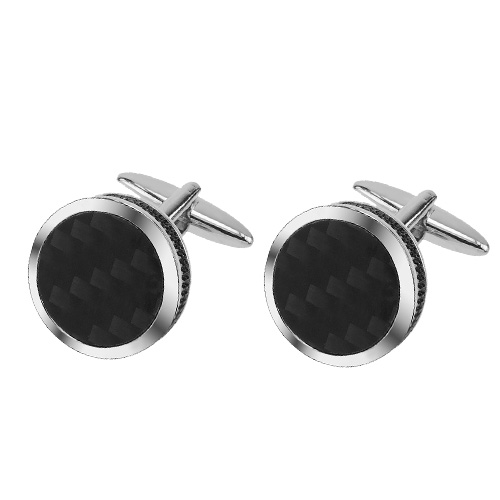 Manschettenknöpfe Carbon Runde (1)