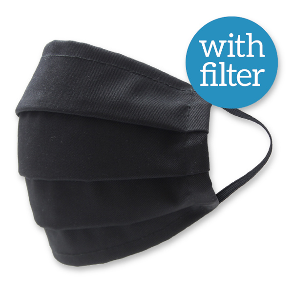 Stoffmaske - Schwarz - mit Filteroption (2)