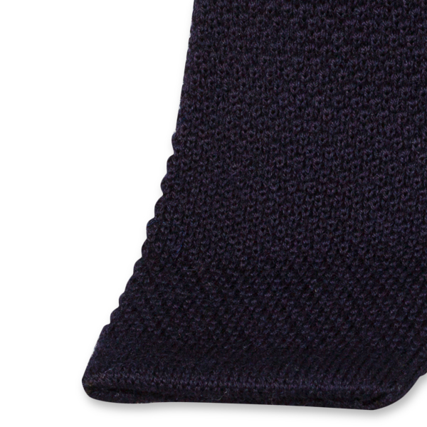 Dunkelblaue Strickkrawatte (2)