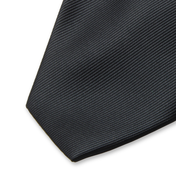 Clipkrawatte Schwarz - Rippenstruktur (2)