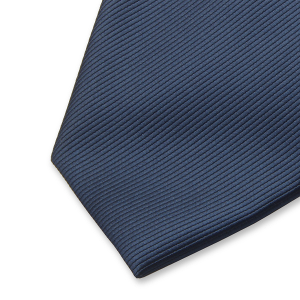 Clipkrawatte Dunkelblau - Rippenstruktur (2)