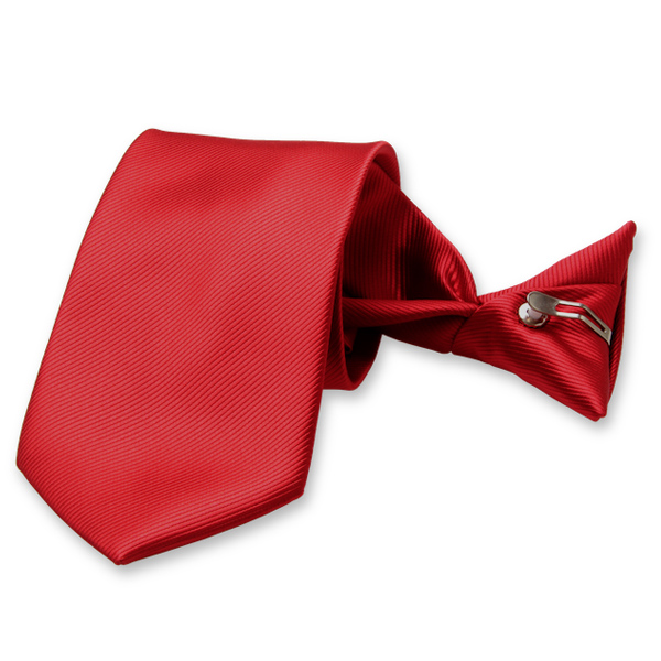 Clipkrawatte Rot - Rippenstruktur (1)
