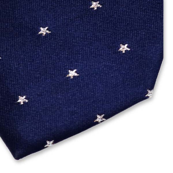Stern Krawatte Dunkelblau Silber (2)