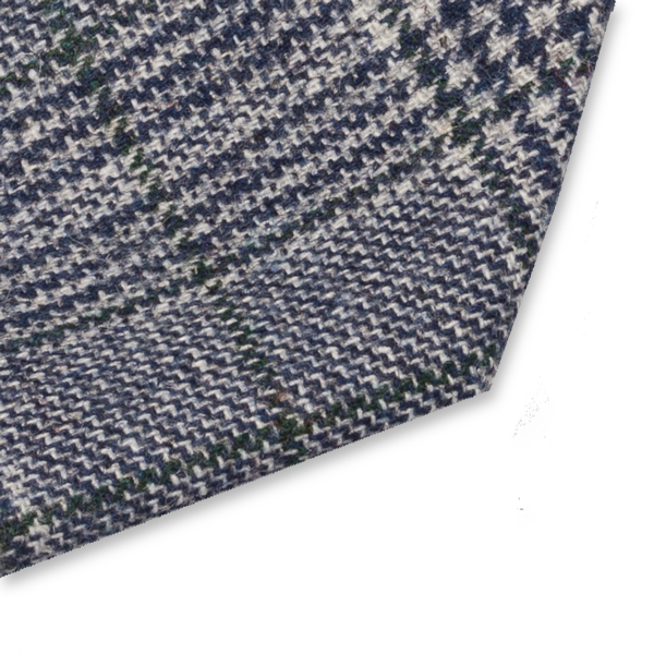 Blaue Krawatte aus Wolle - Karo (2)