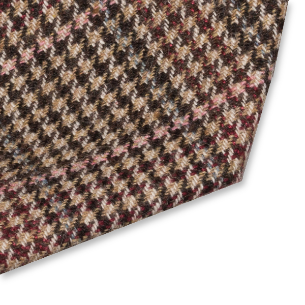 Braun/fuchsia Wollkrawatte - Karo (2)