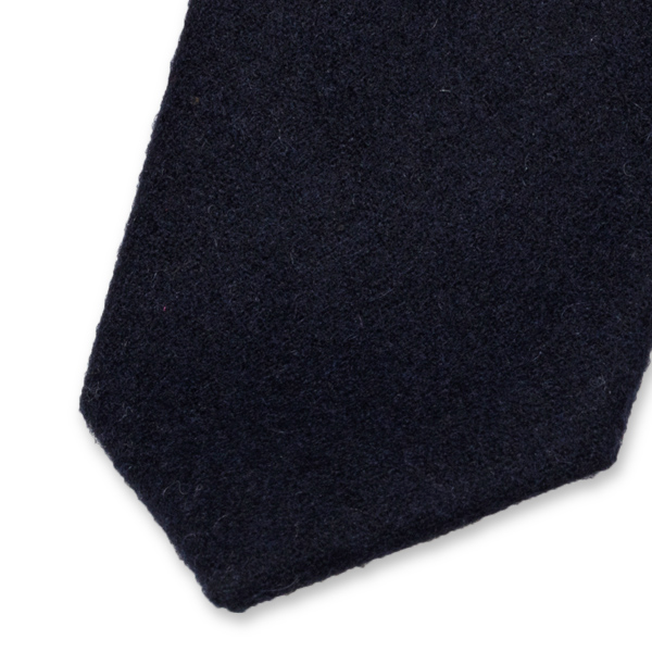 Schmale dunkelblaue Krawatte aus Wolle (2)
