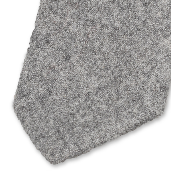 Schmale hellgraue Krawatte aus Wolle (2)