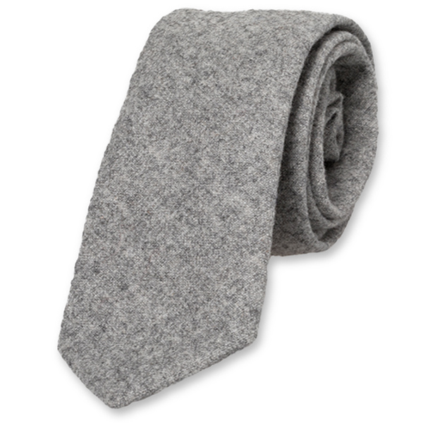 Schmale hellgraue Krawatte aus Wolle (1)