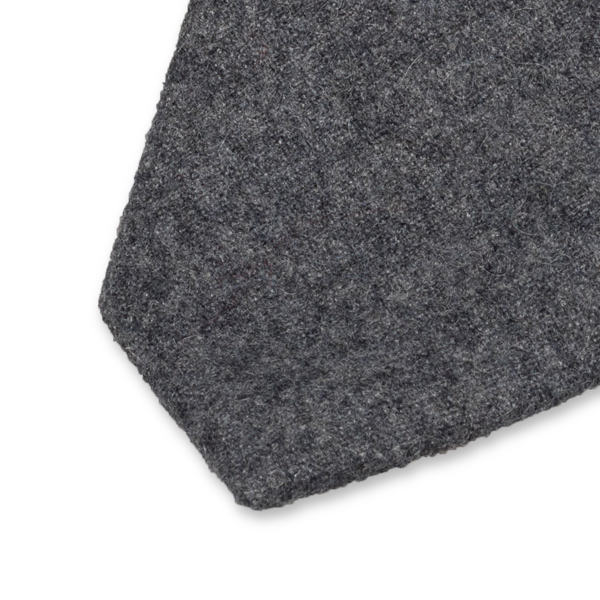 Schmale dunkelgraue Krawatte aus Wolle (2)