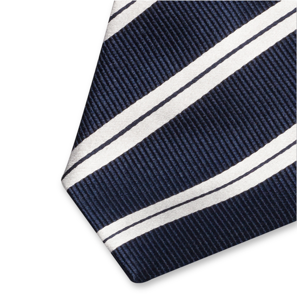 Navy/ weiß gestreifte Krawatte XL (2)