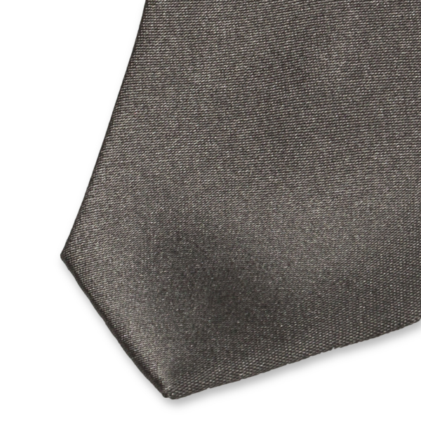Extra schmale dunkelgraue Satin-Krawatte (2)