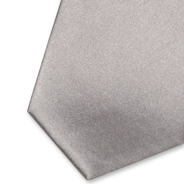 Extra schmale graue Satin-Krawatte (2)