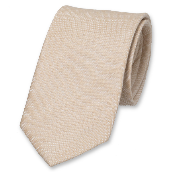 Beige Krawatte aus Leinen  (1)