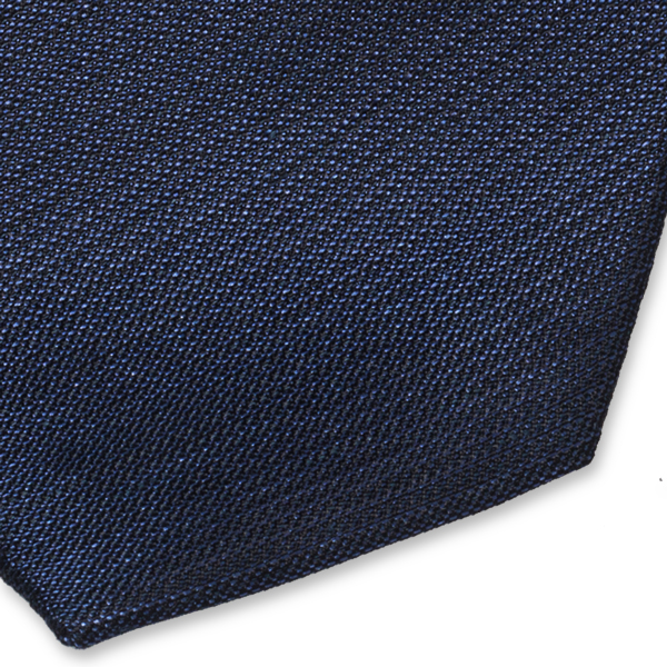 Dunkelblaue Krawatte aus Leinen  (2)