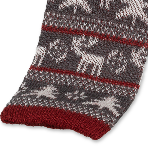 Weihnachtskrawatte Rentier grau/ bordeaux/ weiß (2)