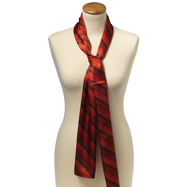 Rot gestreifter Polyester Schal (1)