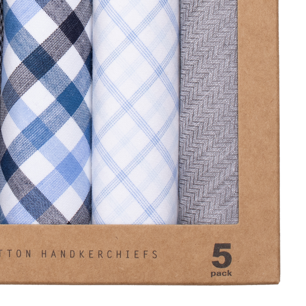 Herrentaschentücher - Blau Kariet (2)