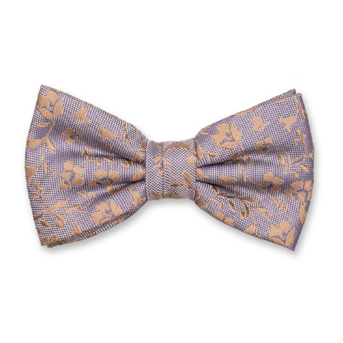 Hellblaue Luxusschleife - Beige Blumen (1)