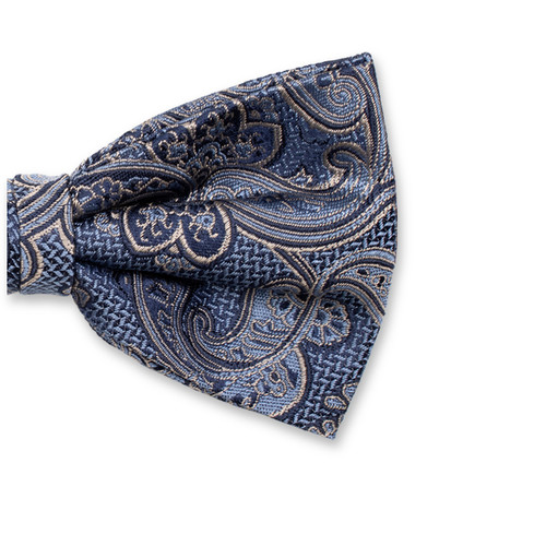 Dunkelblaue Luxusschleife - Beiges Paisley (2)