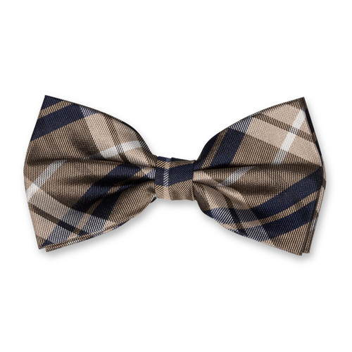 Karierte Herrenfliege beige/ navy (1)